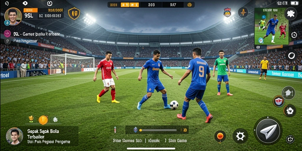 Tampilan gameplay 9SL yang menarik dalam suasana pertandingan sepak bola.