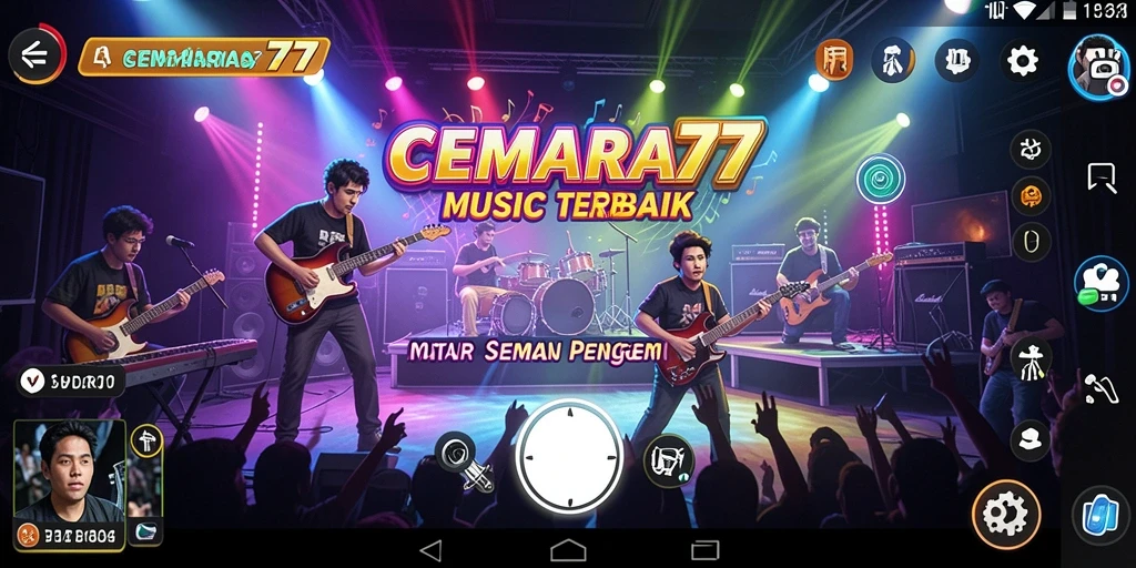 Screenshot CEMARA77 menampilkan gameplay seru dengan berbagai tantangan musik.