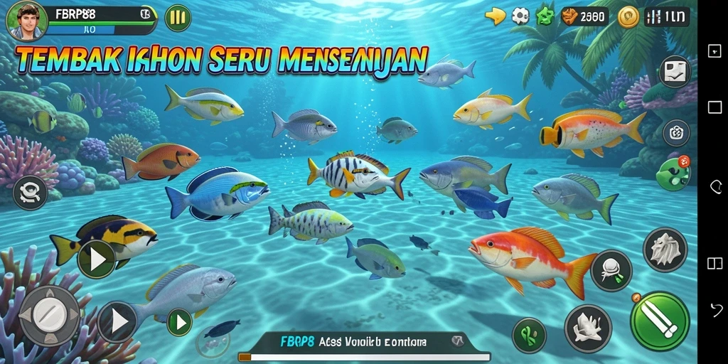 Tampilan gameplay FBRP88 dengan aksi tembak ikan yang seru.