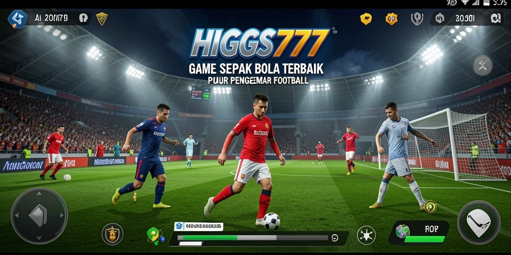 Screenshot HIGGS777 yang menampilkan aksi seru di lapangan sepak bola.
