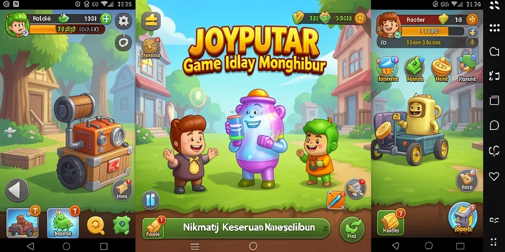 Screenshot utama JOYPUTAR yang menunjukkan gameplay yang santai dan menghibur.