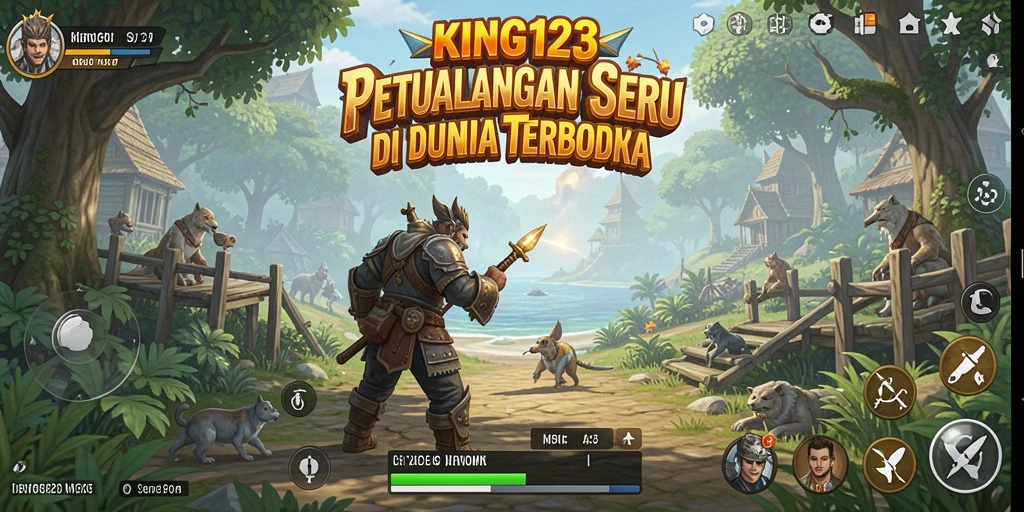 Screenshot KING123 menampilkan petualangan seru di dunia terbuka.