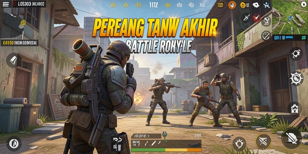 Tangkapan layar menunjukkan aksi seru dalam gameplay Battle Royale.