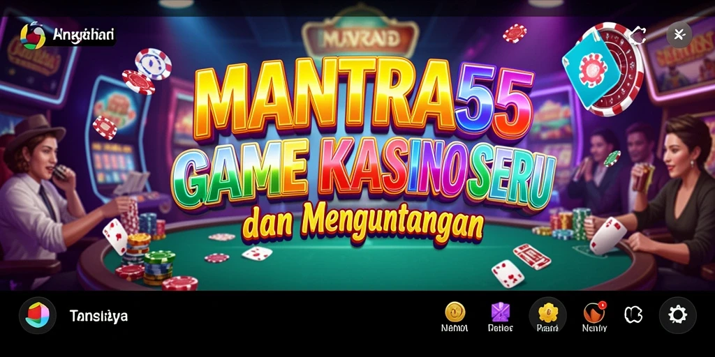 Screenshot gameplay MANTRA55 menampilkan suasana kasino yang mendebarkan.