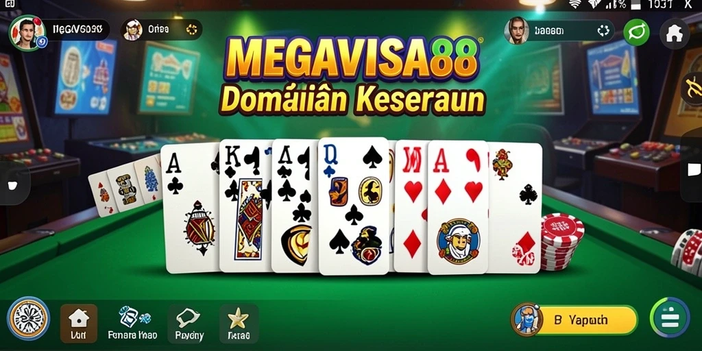 Screenshot permainan Domino di MEGAVISA88 yang menampilkan gameplay seru.