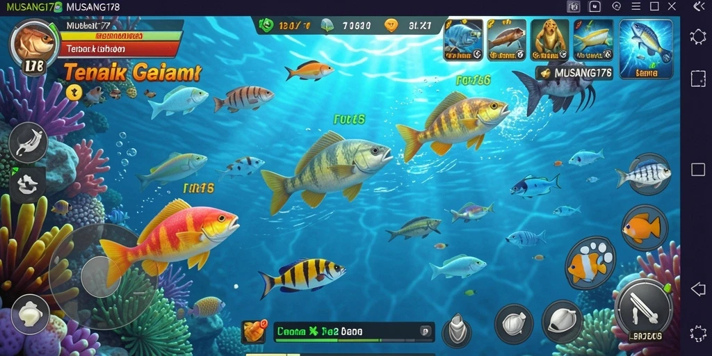 Tangkapan layar game Tembak Ikan yang penuh aksi dan keseruan.