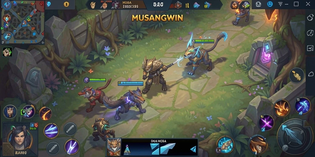 Tangkapan layar permainan <strong>MUSANGWIN</strong> yang menampilkan aksi seru di medan tempur.
