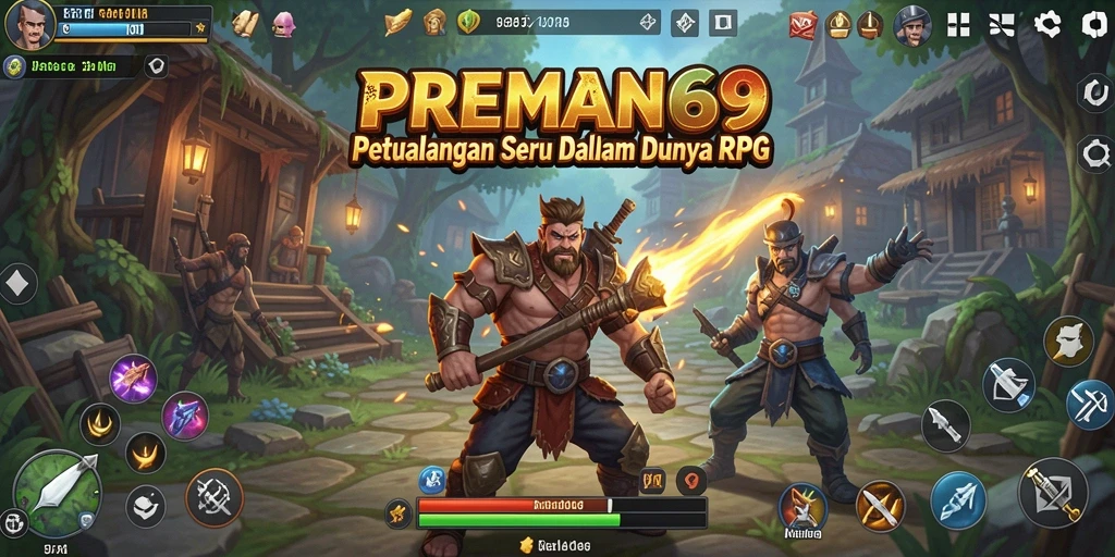 Tampilkan gameplay RPG PREMAN69 yang penuh aksi dan petualangan.