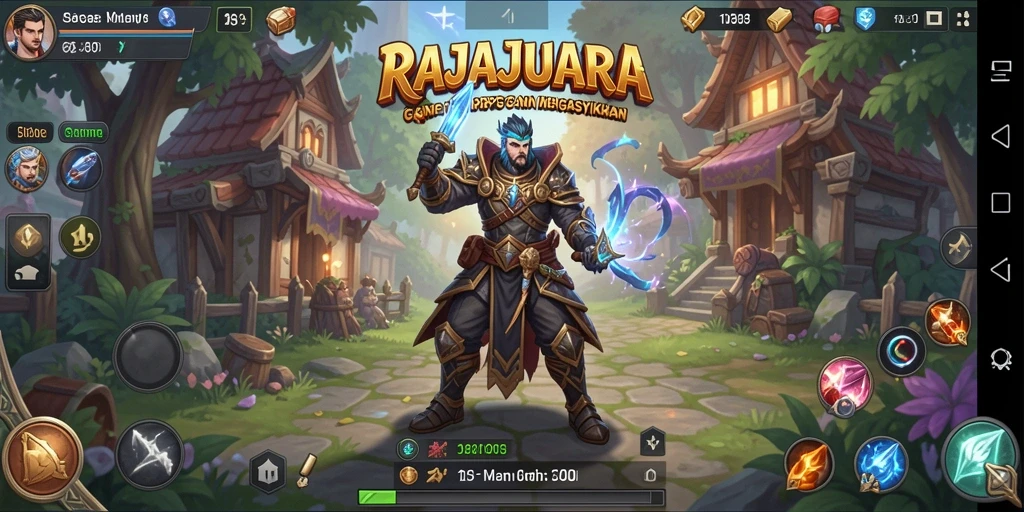 Screenshot menunjukkan pemain menjelajahi dunia menarik di RAJAJUARA.