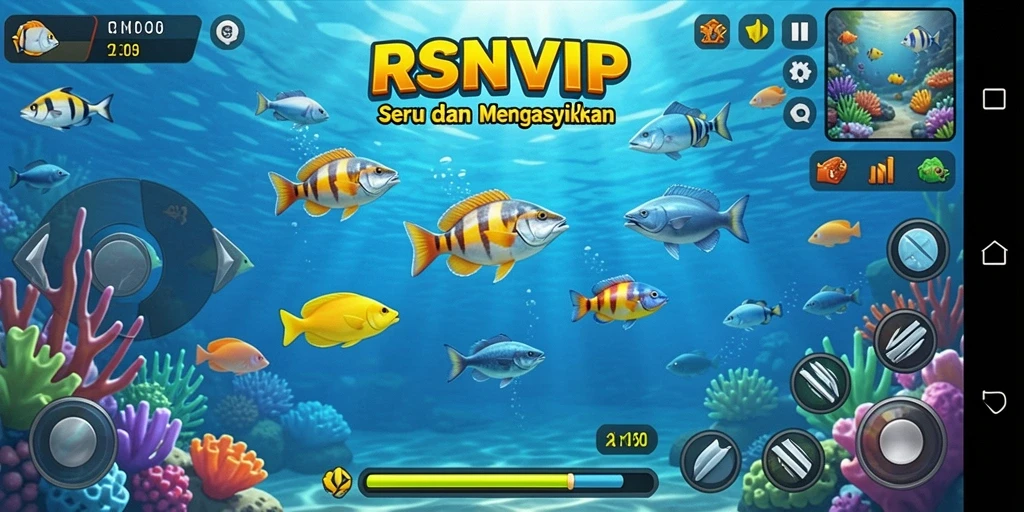 Screenshot gameplay RSNVIP menampilkan aksi seru Tembak Ikan.