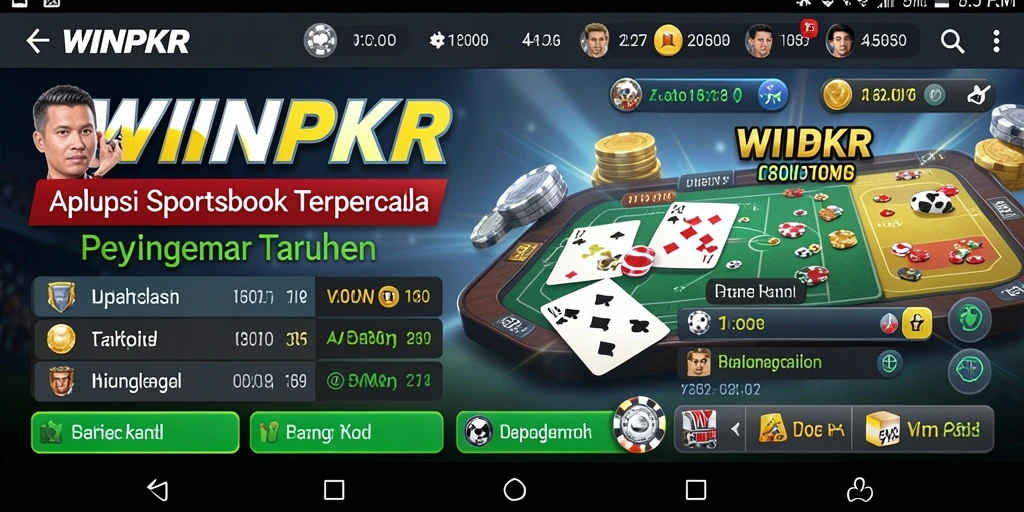 Screenshot gameplay WINPKR menampilkan fitur Sportsbook yang menarik.